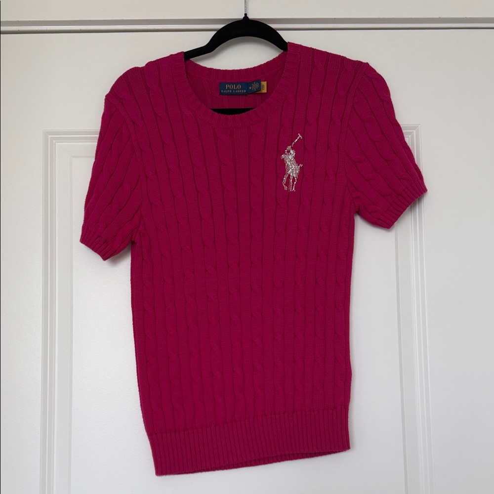 Polo by Ralph Lauren Fuchsia Cable Knit Sweater